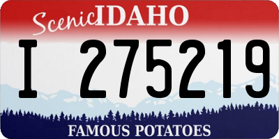ID license plate I275219