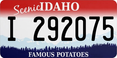 ID license plate I292075