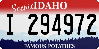 ID license plate I294972