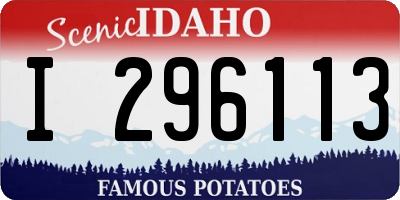 ID license plate I296113