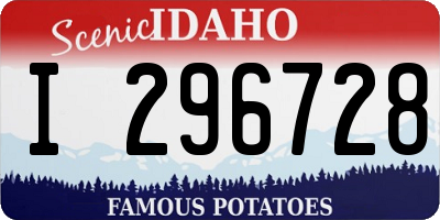 ID license plate I296728
