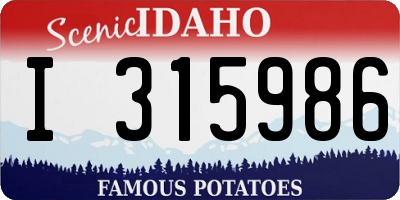 ID license plate I315986