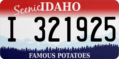 ID license plate I321925