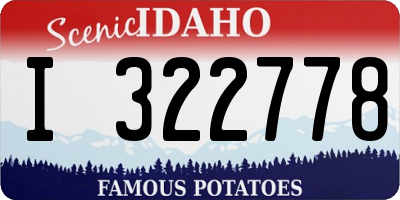 ID license plate I322778