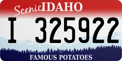 ID license plate I325922