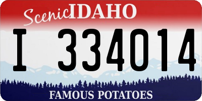 ID license plate I334014