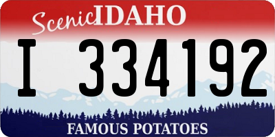 ID license plate I334192