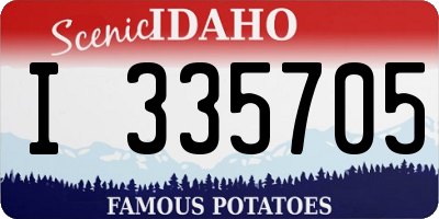 ID license plate I335705