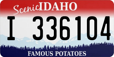 ID license plate I336104
