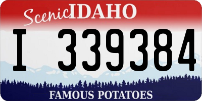 ID license plate I339384