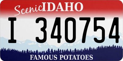 ID license plate I340754