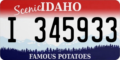 ID license plate I345933