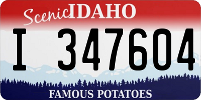 ID license plate I347604
