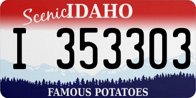 ID license plate I353303