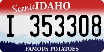 ID license plate I353308