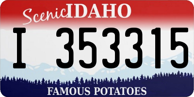 ID license plate I353315