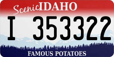 ID license plate I353322