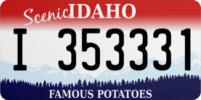 ID license plate I353331