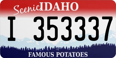 ID license plate I353337