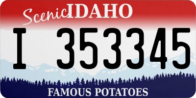 ID license plate I353345