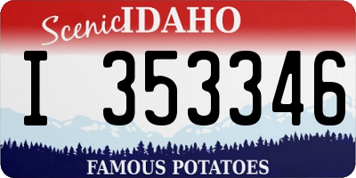 ID license plate I353346
