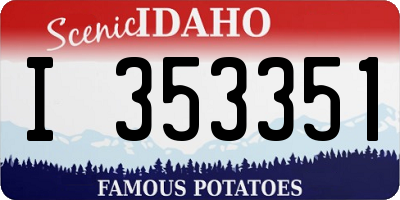 ID license plate I353351