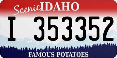 ID license plate I353352