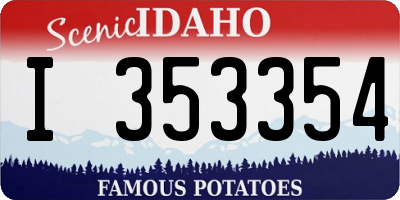 ID license plate I353354