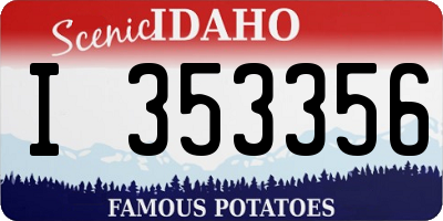 ID license plate I353356