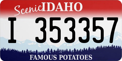 ID license plate I353357