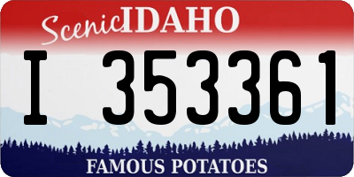 ID license plate I353361