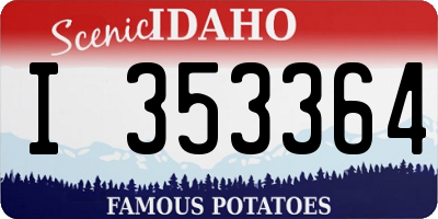 ID license plate I353364