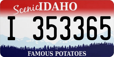 ID license plate I353365