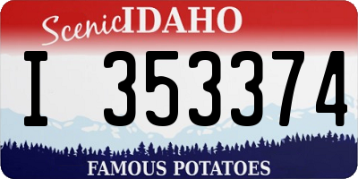 ID license plate I353374