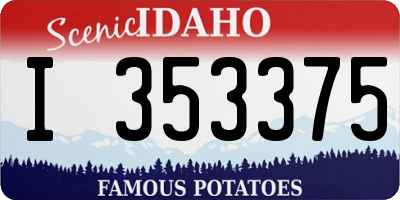 ID license plate I353375