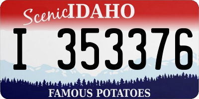 ID license plate I353376