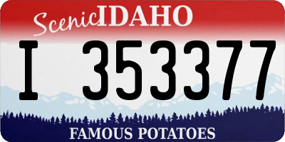 ID license plate I353377
