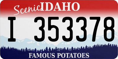 ID license plate I353378