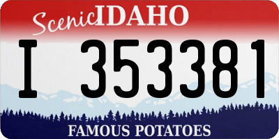 ID license plate I353381