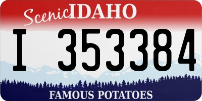 ID license plate I353384