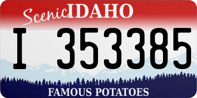 ID license plate I353385