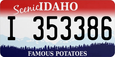 ID license plate I353386