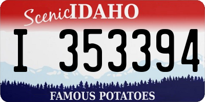 ID license plate I353394