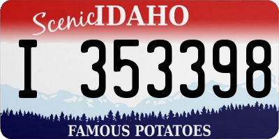 ID license plate I353398