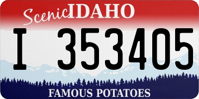 ID license plate I353405