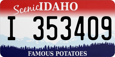 ID license plate I353409
