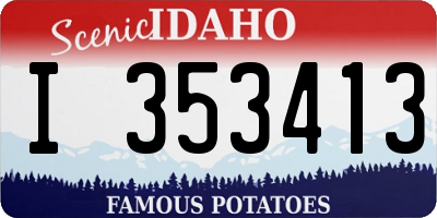 ID license plate I353413