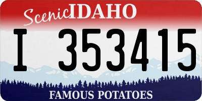 ID license plate I353415