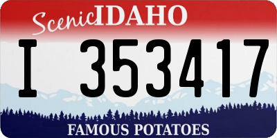 ID license plate I353417