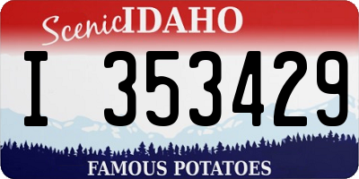 ID license plate I353429